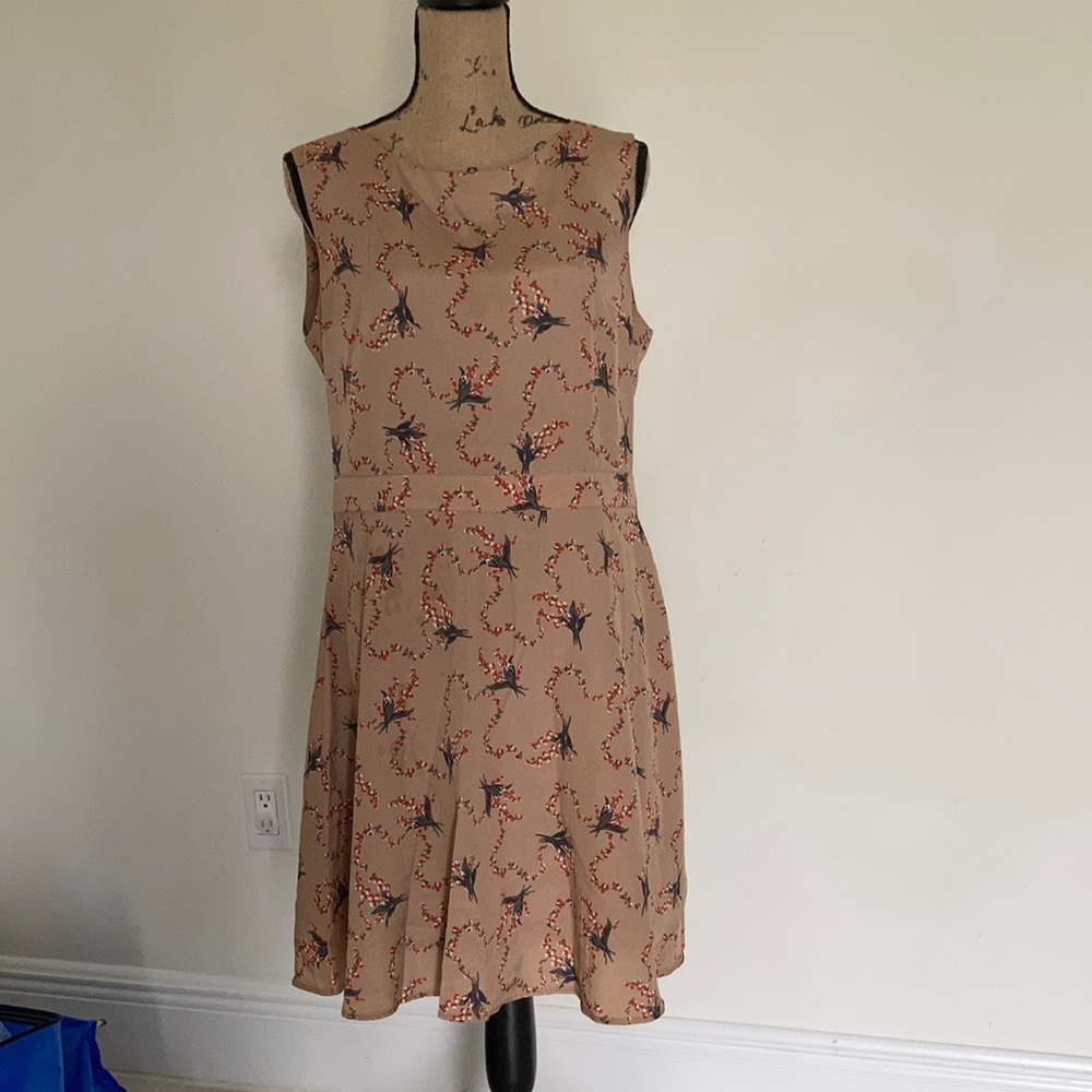 Knee High Dress, Vintage Dress size 12 cherry tree flowers